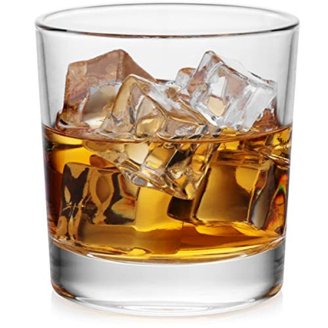 Whiskey Glasses Set of 4 Simple Design | Bar Glasses | Old Fashioned Tumblers | Lowball Glasses | Rocks Glasses | 12 OZ Drinking Glass