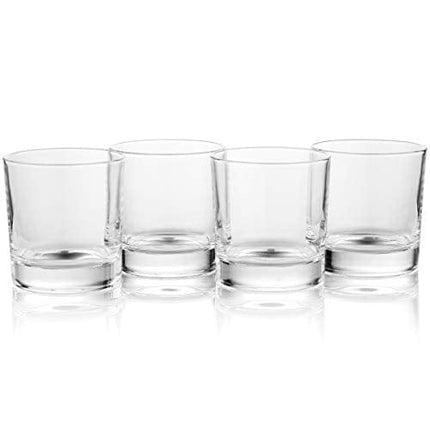 Whiskey Glasses Set of 4 Simple Design | Bar Glasses | Old Fashioned Tumblers | Lowball Glasses | Rocks Glasses | 12 OZ Drinking Glass