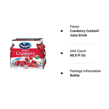 Ocean Spray, Cranberry Juice Cocktail, 10 Fl Oz Bottles, 6 Pack