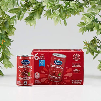 Ocean Spray Cranberry Juice Cocktail Mini Cans, 5.5 Ounce (Pack of 48)