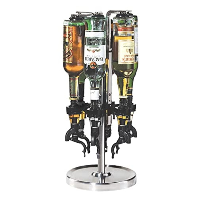 OGGI Professional 6-Bottle Revolving Liquor Dispenser, Stainless Steel