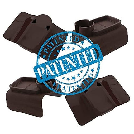 Silicone Cup Holder Tray for Arm Chair Couch Caddy Sofa Recliner - Anti-Slip Armrest Remote Control and Cellphone Organizer Holder (02. Brown)