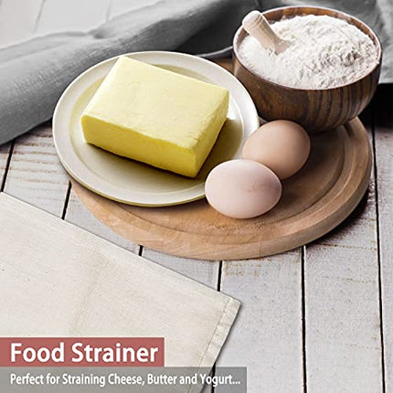 Olicity Cheese Cloths, Grade 100, 20x20Inch Hemmed Cheesecloth for Straining Reusable, 100% Unbleached Precut Cheese Cloth Strainer Muslin Cloth for Cooking, Baking, Juicing, Cheese Making - 6 Pieces