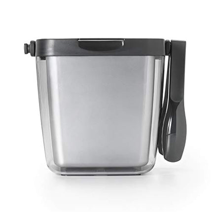 OXO Good Grips Double Wall Ice Bucket with Tongs and Garnish Tray,Gray, 7.37"L x 8.5"W x 7.5"H