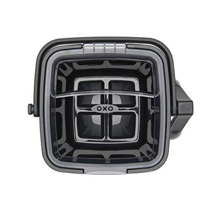 OXO Good Grips Double Wall Ice Bucket with Tongs and Garnish Tray,Gray, 7.37"L x 8.5"W x 7.5"H