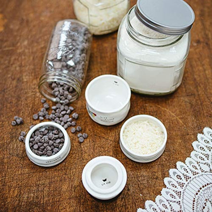 Cherished Blessed Loved Beyond Measure - 4 Piece Stoneware Stackable Measuring Cup Set (87525)