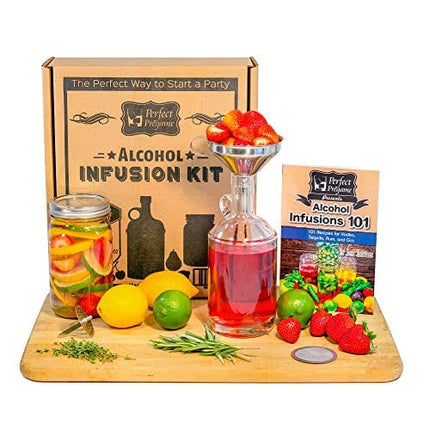 Perfect Pregame Alcohol Infusion Kit - Make Your Own Homemade Liquor Infusions Gift Set - Recipes for Vodka Tequila Rum and Gin Infusions - Great Gift Set