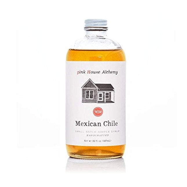 PINK HOUSE ALCHEMY Mexican Chile Simple Syrup 16 OZ Bottle - Coffee, Cocktail, Mocktail and Non Alcoholic Drinks, All-Natural, Non-GMO (MC 1)