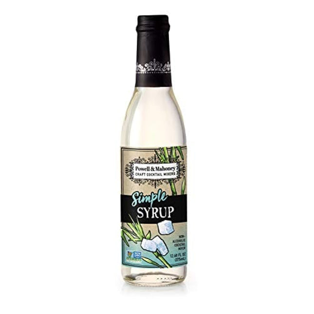 Powell & Mahoney Craft Cocktail Mixers - Simple Syrup - NA Cocktail Mix - Free from Artificial Sweeteners and Flavors - 12.68 oz - Non-GMO