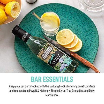 Powell & Mahoney Craft Cocktail Mixers - Simple Syrup - NA Cocktail Mix - Free from Artificial Sweeteners and Flavors - 12.68 oz - Non-GMO