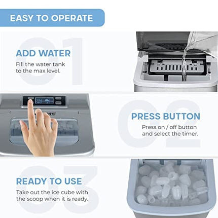 Prime Home Direct Stainless Steel Countertop Ice Maker Machine | Nugget Ice Maker | Portable Ice Maker | Self-Cleaning Ice Machine | Ice Cube Maker | Ice Makers Countertop for Home Kitchen Bar Party