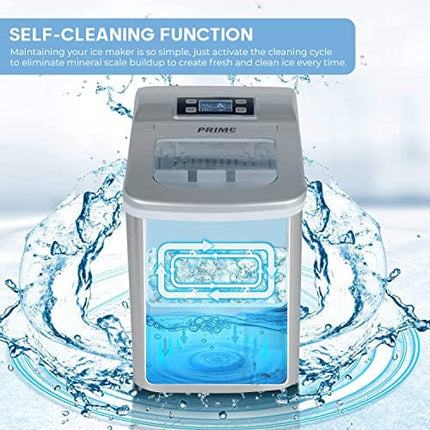 Prime Home Direct Stainless Steel Countertop Ice Maker Machine | Nugget Ice Maker | Portable Ice Maker | Self-Cleaning Ice Machine | Ice Cube Maker | Ice Makers Countertop for Home Kitchen Bar Party