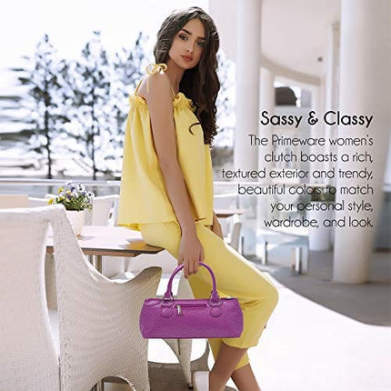Wine Clutch Bag (Thermal Insulated) Trendy Women’s Carry Tote | Holds Red & White 750mL Bottles | Trendy Fashion | Incl. Portable Waiter-Style Corkscrew (Lavender Burmese)