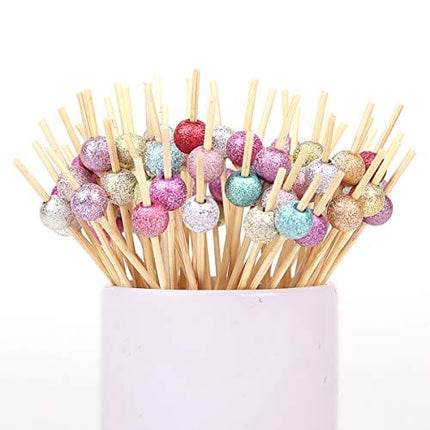 Cocktail Picks 100 Counts Handmade Sticks Wooden Toothpicks Cocktail Sticks Party Supplies - Matt Assort Color