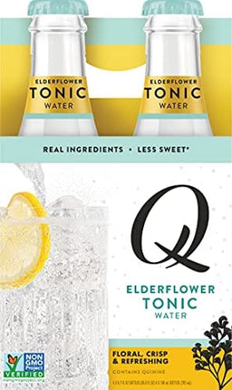 Q Mixers Elderflower Tonic Water, Premium Cocktail Mixer Made with Real Ingredients, 6.7 Fl oz, 24 Bottles
