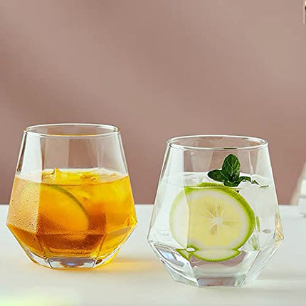 Wine Glass,Old Fashioned Cocktail Glass 10oz,Drinking Glass Cups For Beverages,Beer Glass Whisky Glass Vodka Cups Juice Cups Water Cups Liqueur Spirits Glasses Tequila Cups 8 pack