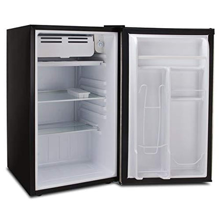 RCA RFR321-B-Black-COM RFR321 Single Mini Refrigerator-Freezer Compartment-Adjustable Thermostat Control-Reversible Doors-Ideal for for Dorm, Office, RV, Garage, Apartment-Black Cubic Feet, 3.2 CU.FT