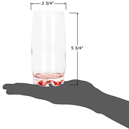 Vibrant Splash Water, Beverage Highball Glasses, 13.25 Ounce - Set of 6