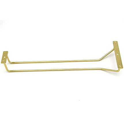 RedDreamer 14-Inch Gold Wine Glass Rack, Under Cabinet Wine Glass Holder Stainless Steel Stemware Rack - Hanging Stemware Holder for Cabinet Kitchen Bar, Set of 2