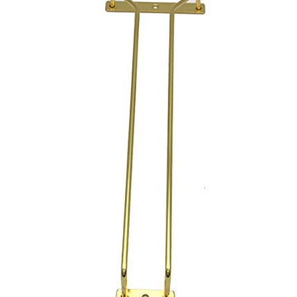RedDreamer 14-Inch Gold Wine Glass Rack, Under Cabinet Wine Glass Holder Stainless Steel Stemware Rack - Hanging Stemware Holder for Cabinet Kitchen Bar, Set of 2
