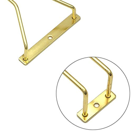 RedDreamer 14-Inch Gold Wine Glass Rack, Under Cabinet Wine Glass Holder Stainless Steel Stemware Rack - Hanging Stemware Holder for Cabinet Kitchen Bar, Set of 2