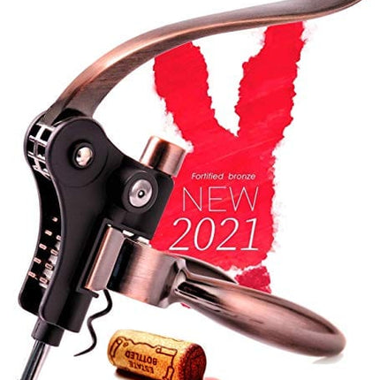 Wine Corkscrew Opener Rabitt - Style Set Bottle Opener Wine Opener Wine Accessories RedNoel Opener Wine Corkscrew Opener Lever Cork Wine Kit: With Foil Cutter,Wine Stopper And Extra Spiral (Bronze)