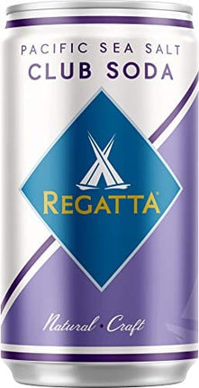 Pacific Sea Salt Club Soda, Regatta Craft Mixers, Zero Calorie, Premium Cocktail Mixer, 7.5oz, Case of 24 Sleek Cans
