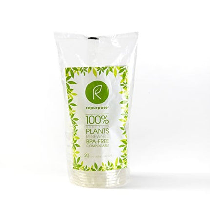 Repurpose Compostable Clear Cold Cup, 12 Ounce, Plant Based, Cruelty Free, 20 Pieces (Pack of 1)