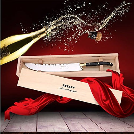 Resafy Champagne Saber Sparkling Wine Opener Champagne Knife Champagne Sword Champagne Opener With Wooden Gift Case