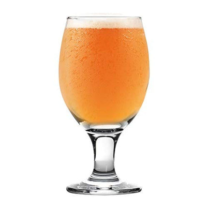 6x 400ml (13.5oz) Classic Tulip Beer Glasses Set - Classic Style Glass for Real Ale and IPA - Stemmed Snifter Drinking Lager Glass - By Rink Drink