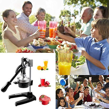 ROVSUN Professional Citrus Juicer Lemon Squeezer, Commercial Grade Manual Fruit Press Juicer for Lemon Pomegranate Orange Juice, Heavy Duty Hand Press Orange Juicer Press and Lime Squeezer Stand (Black)