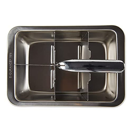 RSVP International Endurance Cocktail Collection, Retro Ice Cube Tray, Stainless Steel, Dishwasher Safe, 7.25x5x2.5"