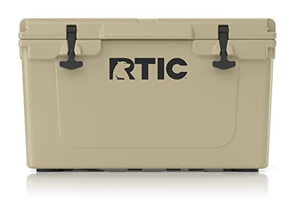RTIC Hard Cooler, 45 qt, Tan, Ice Chest with Heavy Duty Rubber Latches, 3 Inch Insulated Walls