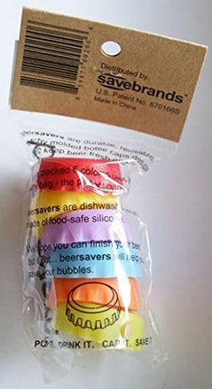 Save Brands Silicone Rubber Bottle Cap (6 Pack), Multicolor