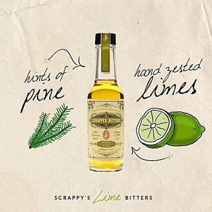Scrappy's Bitters - Lime, 5 oz - Organic Ingredients, Finest Herbs & Zests, No Extracts, Artificial Flavors, Chemicals or Dyes. Made in the USA!
