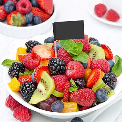Senkary 100 Pack Blank Toothpick Flags Paper Flag Picks Cheese Markers for Cupcake, Food, Fruit, Party Decorations (Black)