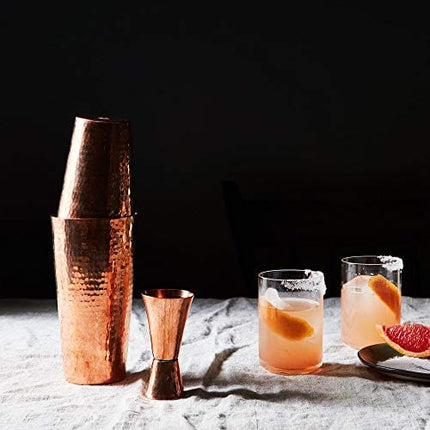 Sertodo Copper Boston Shaker Set, Solid Copper, Heavy Gauge, Hand Hammered, 16 ounce and 25 ounce Copper Cups