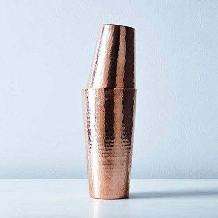 Sertodo Copper Boston Shaker Set, Solid Copper, Heavy Gauge, Hand Hammered, 16 ounce and 25 ounce Copper Cups