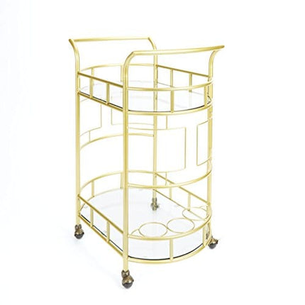 Silverwood Sinclair 2 Tier Metal and Glass Bar Cart, Gold