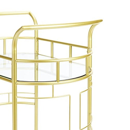 Silverwood Sinclair 2 Tier Metal and Glass Bar Cart, Gold