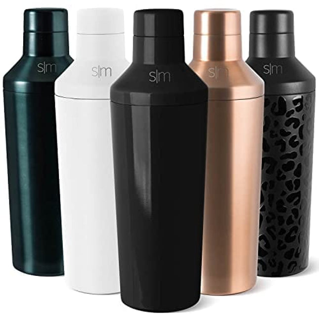 Simple Modern Cocktail Shaker Gift Set with Jigger Lid | Insulated Boston Martini Mixer Stainless Steel Christmas Gifts for Men Women | Compatible with Classic Tumbler Collection | Midnight Black