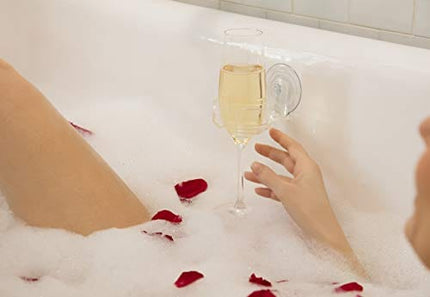 The Original SipCaddy Shower Beer & Bath Wine Holder | Portable Cupholder | Shower Caddy | Drink Holder for Beer & Wine | American-Made Suction Cup | The Best | Clear