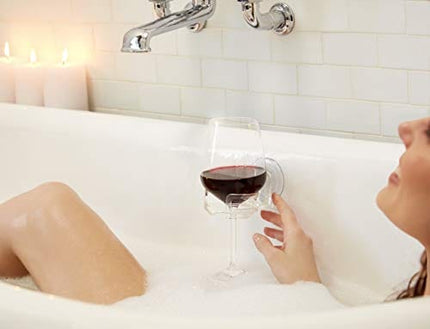 The Original SipCaddy Shower Beer & Bath Wine Holder | Portable Cupholder | Shower Caddy | Drink Holder for Beer & Wine | American-Made Suction Cup | The Best | Clear