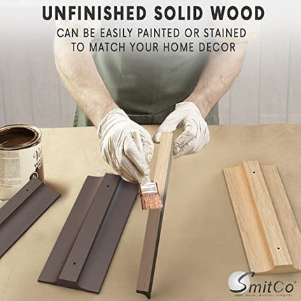 Wooden Wine Glass Holder for Under Cabinet | Under Shelf Kitchen Stemware Rack | Wood Holding Rack for Wine Glasses and Stemware | Stemware and Glassware Hanger and Organizer - Stores Up to 6 Glasses