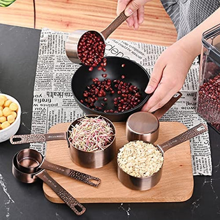 Smithcraft Copper Measuring Cups Set, Stainless Steel Measuring Cups, Copper Plated Measuring Cups, 5 Measurer cups, Metal Measurement Cups