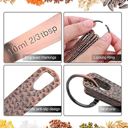 Smithcraft Copper Measuring Cups Set, Stainless Steel Measuring Cups, Copper Plated Measuring Cups, 5 Measurer cups, Metal Measurement Cups