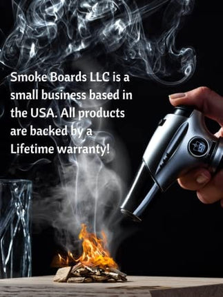Smoke Board’s Old Fashioned Cocktail Smoker Kit With Torch - Whiskey/Bourbon Drink Infuser With Three Wood Chips, Smoker Kit Includes, Mixing Glass, Smoke Board, And Torch Lighter, USA Based Company