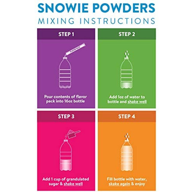 SNOWIE - Little Snowie Max Snow Cone Machine - Premium Shaved Ice Maker, With Powder Sticks Syrup Mix, 6-Stick Kit, White