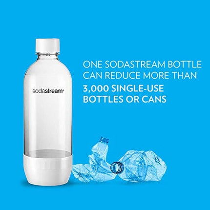 SodaStream Carbonating Bottle, 1 liter, White (Pack of 2)
