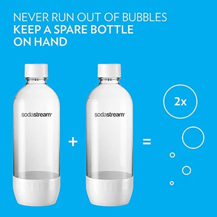 SodaStream Carbonating Bottle, 1 liter, White (Pack of 2)